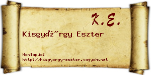 Kisgyörgy Eszter névjegykártya